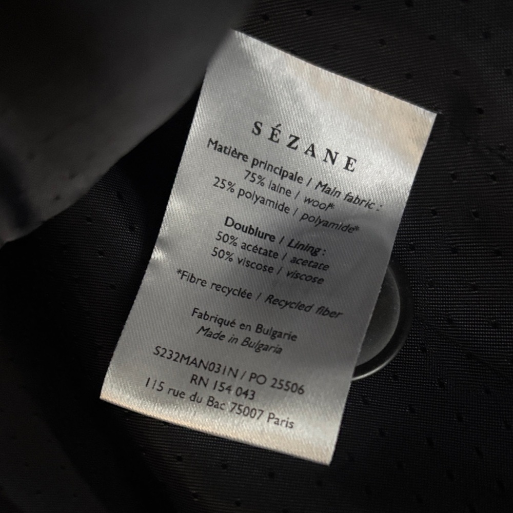 SOLD NWT Sézane Sacha Coat in Black Size 38/6 - Picture 6 of 7